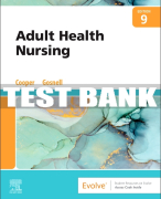 Test Bank For Adult Health Nursing, 9th - 2023 All Chapters