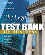 Test Bank For The Legal Environment of Business - 14th - 2023 All Chapters