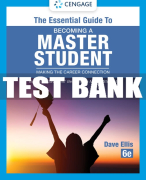 Test Bank For The Essential Guide to Becoming a Master Student: Making the Career Connection - 6th - 2023 All Chapters
