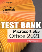 Test Bank For The Shelly Cashman Series® Microsoft® 365® & Office® 2021 Intermediate - 1st - 2023 All Chapters