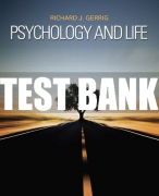 Test Bank For Psychology and Life 20th Edition All Chapters