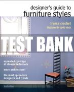 Test Bank For Designer's Guide to Furniture Styles 3rd Edition All Chapters