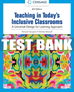 Test Bank For Teaching in Today's Inclusive Classrooms: A Universal Design for Learning Approach - 4th - 2023 All Chapters