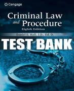 Test Bank For Criminal Law and Procedure - 8th - 2023 All Chapters