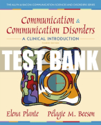 Test Bank For Communication and Communication Disorders: A Clinical Introduction 4th Edition All Chapters