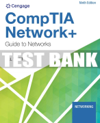 Test Bank For CompTIA Network+ Guide to Networks - 9th - 2022 All Chapters