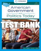 Test Bank For American Government and Politics Today - 19th - 2022 All Chapters