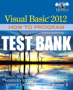 Test Bank For Visual Basic 2012 How to Program 6th Edition All Chapters