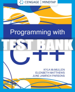 Test Bank For MindTap for Programming with C++ - 1st - 2022 All Chapters