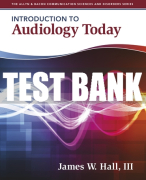 Test Bank For Introduction to Audiology Today 1st Edition All Chapters