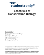 Essentials Of Conservation Biology Samenvatting 