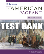 Test Bank For The American Pageant, Volume I - 17th - 2020 All Chapters