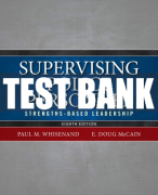 Test Bank For Supervising Police Personnel: Strengths-Based Leadership 8th Edition All Chapters