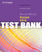 Test Bank For New Perspectives Microsoft® Office 365 & Access 2019 Comprehensive - 1st - 2020 All Chapters