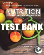 Test Bank For Nutrition for Health and Health Care - 7th - 2020 All Chapters
