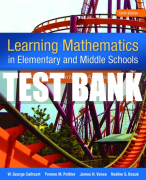 Test Bank For Learning Mathematics in Elementary and Middle School: A Learner-Centered Approach 6th Edition All Chapters