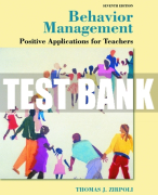 Test Bank For Behavior Management: Positive Applications for Teachers 7th Edition All Chapters