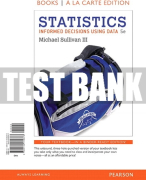 Test Bank For Statistics: Informed Decisions Using Data 5th Edition All Chapters