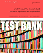 Test Bank For Counseling Research: Quantitative, Qualitative, and Mixed Methods 2nd Edition All Chapters