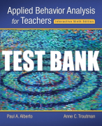 Test Bank For Applied Behavior Analysis for Teachers 9th Edition All Chapters