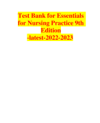 Test Bank for Essentials  for Nursing Practice 9th  Edition -latest-2022-2023