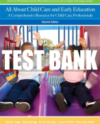 Test Bank For All About Child Care and Early Education: A Comprehensive Resource for Child Care Professionals 2nd Edition All Chapters