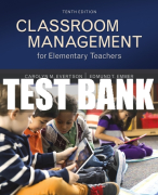 Test Bank For Classroom Management for Elementary Teachers 10th Edition All Chapters