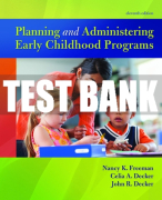 Test Bank For Planning and Administering Early Childhood Programs 11th Edition All Chapters
