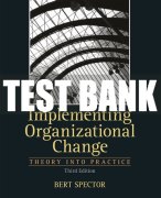 Test Bank For Implementing Organizational Change 3rd Edition All Chapters