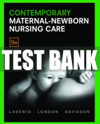 Test Bank For Contemporary Maternal-Newborn Nursing Care 9th Edition All Chapters