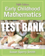 Test Bank For Early Childhood Mathematics 5th Edition All Chapters