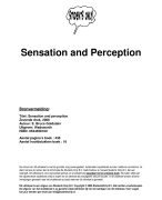 Sensation and Perception Samenvatting 