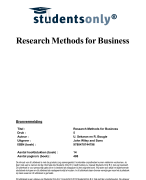 Research Methods for Business Samenvatting 
