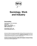 Sociology, Work and Industry Samenvatting 