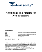 Accounting And Finance For Non Specialists Samenvatting 