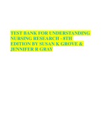 TEST BANK FOR UNDERSTANDING  NURSING RESEARCH -8TH  EDITION BY SUSAN K GROVE &  JENNIFER R GRAY