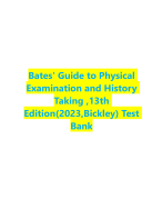 Bates' Guide to Physical  Examination and History  Taking ,13th  Edition(2023,Bickley) Test  Bank