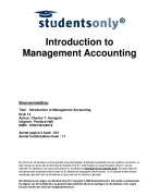 Introduction To Management Accounting Samenvatting 