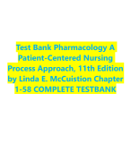 Test Bank Pharmacology A  Patient-Centered Nursing  Process Approach, 11th Edition  by Linda E. McCuistion Chapter  1-58 COMPLETE TESTBANK