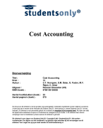 Cost Accounting Samenvatting 