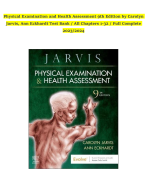 PhysicalExaminationandHealthAssessment9thEditionbyCarolyn Jarvis,AnnEckhardtTestBank/AllChapters1-32/FullComplete 2023/2024