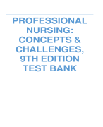 PROFESSIONAL  NURSING: CONCEPTS& CHALLENGES, 9THEDITION TESTBANK
