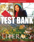 Test Bank For Building Literacy in Secondary Content Area Classrooms 1st Edition All Chapters