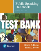 Test Bank For Public Speaking Handbook 6th Edition All Chapters
