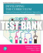 Test Bank For Developing the Curriculum 9th Edition All Chapters