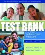 Test Bank For Introduction to Communication Disorders: A Lifespan Evidence-Based Perspective 6th Edition All Chapters