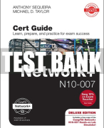 Test Bank For CompTIA Network+ N10-007 Cert Guide, Deluxe Edition 1st Edition All Chapters