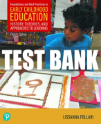 Test Bank For Foundations and Best Practices in Early Childhood Education: History, Theories, and Approaches to Learning 4th Edition All Chapters