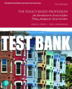 Test Bank For Policy-Based Profession, The: An Introduction to Social Welfare Policy Analysis for Social Workers 7th Edition All Chapters