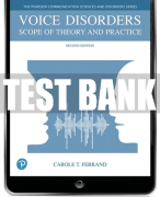 Test Bank For Voice Disorders: Scope of Theory and Practice 2nd Edition All Chapters